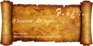 Finster Ákos névjegykártya